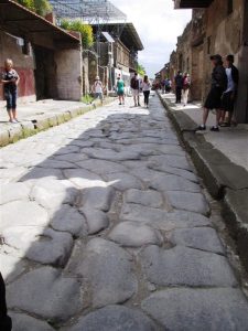 Cobblestone Street in Pompeii Frenchie Photo (Large)