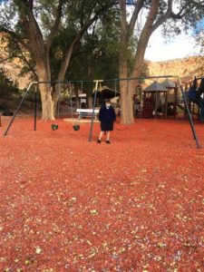 Jim at Kanab playground with stamp particles for base (Medium)
