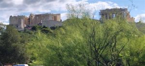 Our view of the Acropolis from our bus (Medium)